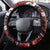 New Zealand Culture Steering Wheel Cover Kia Ora Aotearoa Moko Tattoo Mask with Waka and Maori Art Pattern