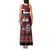 New Zealand Culture Tank Maxi Dress Kia Ora Aotearoa Moko Tattoo Mask with Waka and Maori Art Pattern