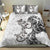 New Zealand Gecko Maori Art Tattoo Bedding Set White Color