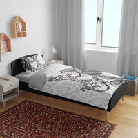 New Zealand Gecko Maori Art Tattoo Bedding Set White Color LT03 - Polynesian Pride
