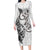 New Zealand Gecko Maori Art Tattoo Family Matching Long Sleeve Bodycon Dress and Hawaiian Shirt White Color