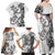 New Zealand Gecko Maori Art Tattoo Family Matching Off Shoulder Maxi Dress and Hawaiian Shirt White Color