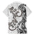 New Zealand Gecko Maori Art Tattoo Family Matching Off Shoulder Short Dress and Hawaiian Shirt White Color