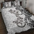 New Zealand Gecko Maori Art Tattoo Quilt Bed Set White Color