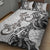 New Zealand Gecko Maori Art Tattoo Quilt Bed Set White Color