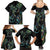 New Zealand Gecko Maori Art Tattoo Family Matching Summer Maxi Dress and Hawaiian Shirt Silver Fern and Paua Shell Mode