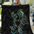 New Zealand Gecko Maori Art Tattoo Quilt Silver Fern and Paua Shell Mode