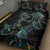 New Zealand Gecko Maori Art Tattoo Quilt Bed Set Silver Fern and Paua Shell Mode