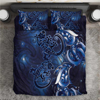 New Zealand Gecko Maori Art Tattoo Bedding Set Matariki Mode LT03 Blue - Polynesian Pride
