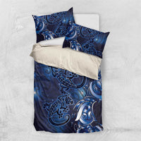 New Zealand Gecko Maori Art Tattoo Bedding Set Matariki Mode LT03 US Twin 172cm x 218cm Blue - Polynesian Pride