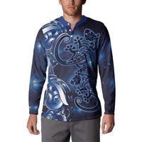 New Zealand Gecko Maori Art Tattoo Button Sweatshirt Matariki Mode LT03 - Polynesian Pride