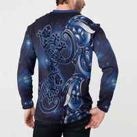New Zealand Gecko Maori Art Tattoo Button Sweatshirt Matariki Mode LT03 - Polynesian Pride
