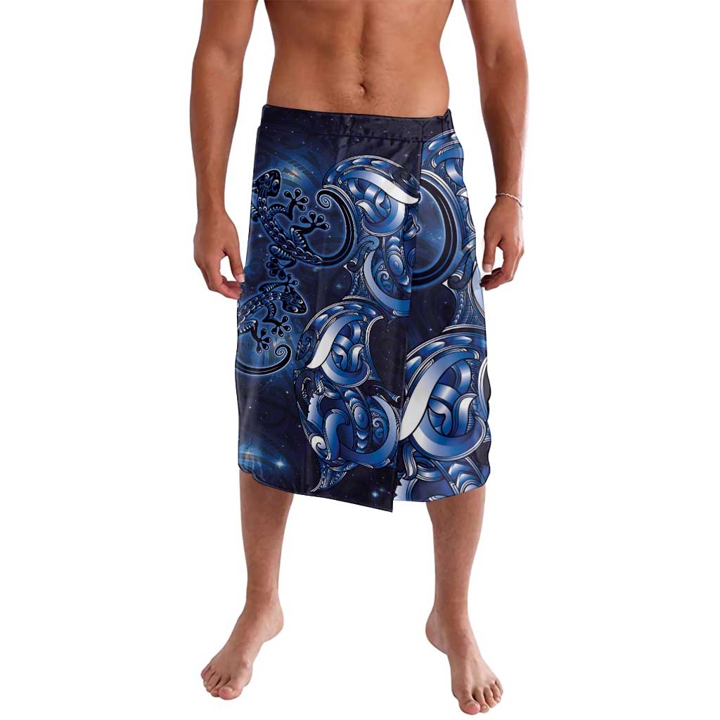New Zealand Gecko Maori Art Tattoo Lavalava Matariki Mode LT03 Blue - Polynesian Pride