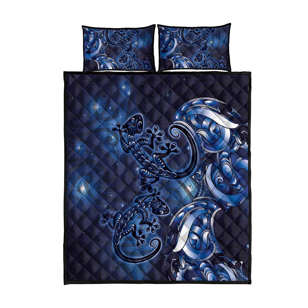 New Zealand Gecko Maori Art Tattoo Quilt Bed Set Matariki Mode LT03 - Polynesian Pride
