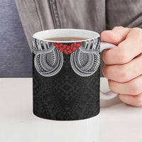 Samoan Traditional Art Tattoos Ceramic Mug Tatau Tribal Motifs with Ula Fala Black LT03 - Polynesian Pride