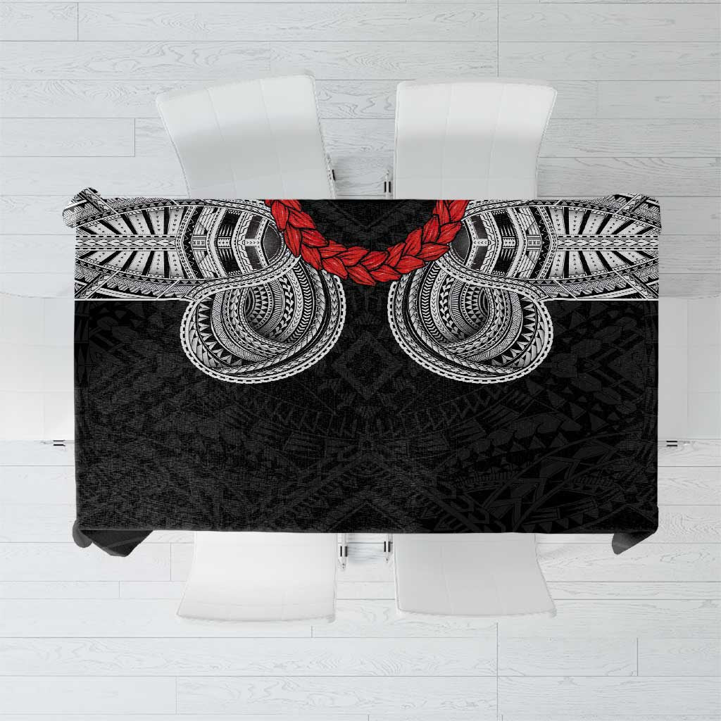 Samoan Traditional Art Tattoos Tablecloth Tatau Tribal Motifs with Ula Fala Black LT03 Black - Polynesian Pride