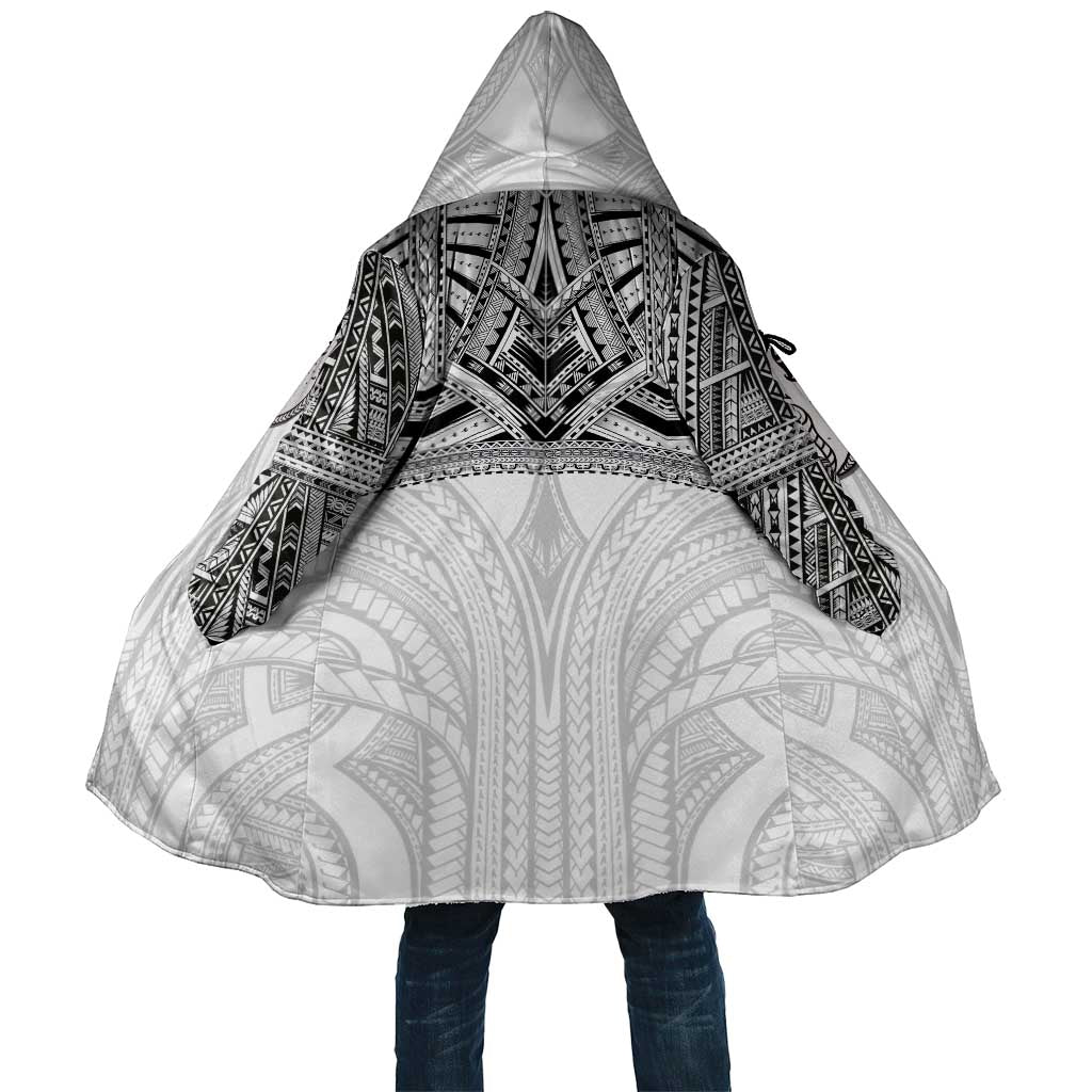 Samoan Traditional Art Tattoos Cloak Tatau Tribal Motifs with Ula Nifo White LT03 Unisex White - Polynesian Pride