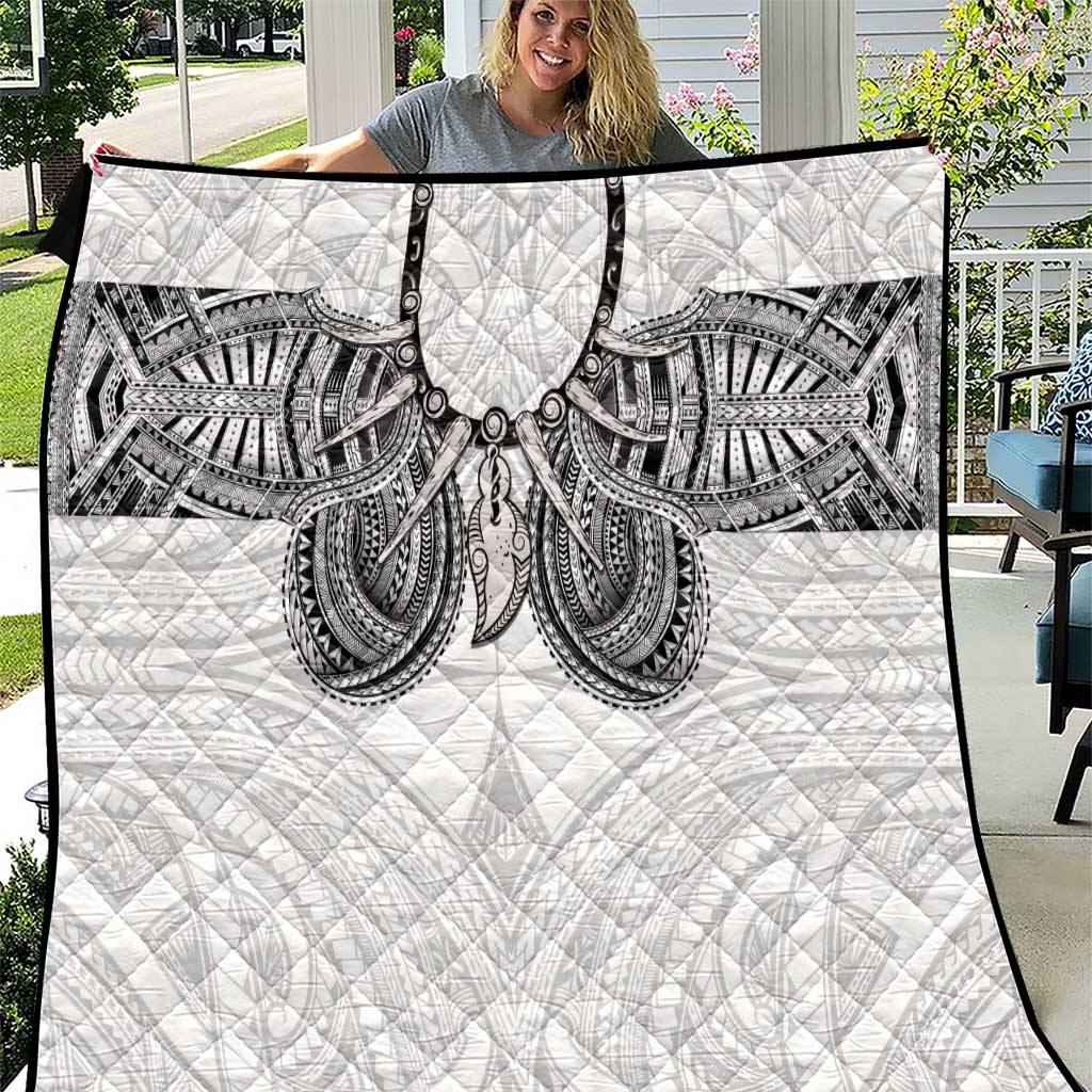 Samoan Traditional Art Tattoos Quilt Tatau Tribal Motifs with Ula Nifo White LT03 White - Polynesian Pride