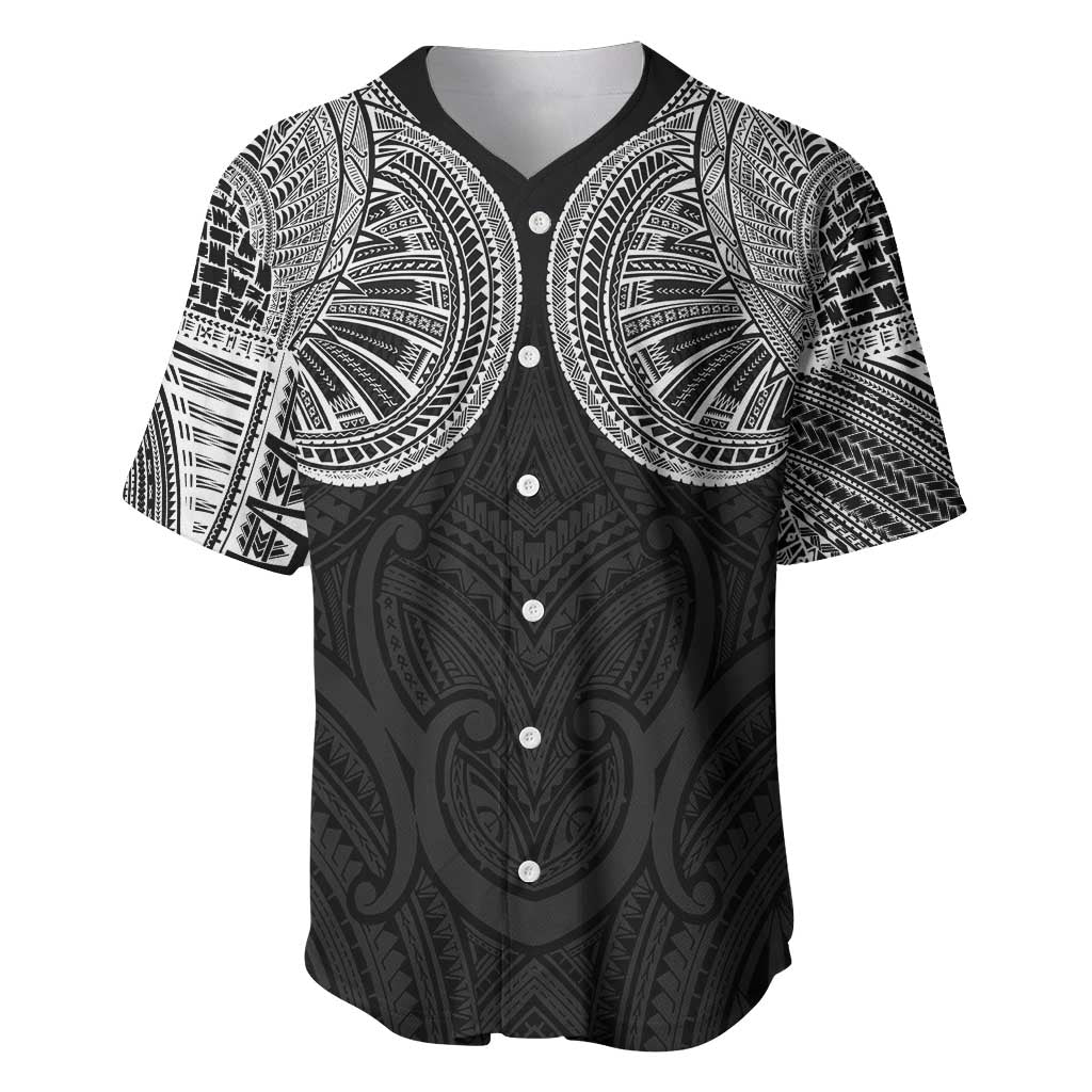Samoan Traditional Art Tattoos Baseball Jersey Tatau Roman Reigns Black Color LT03 Black - Polynesian Pride
