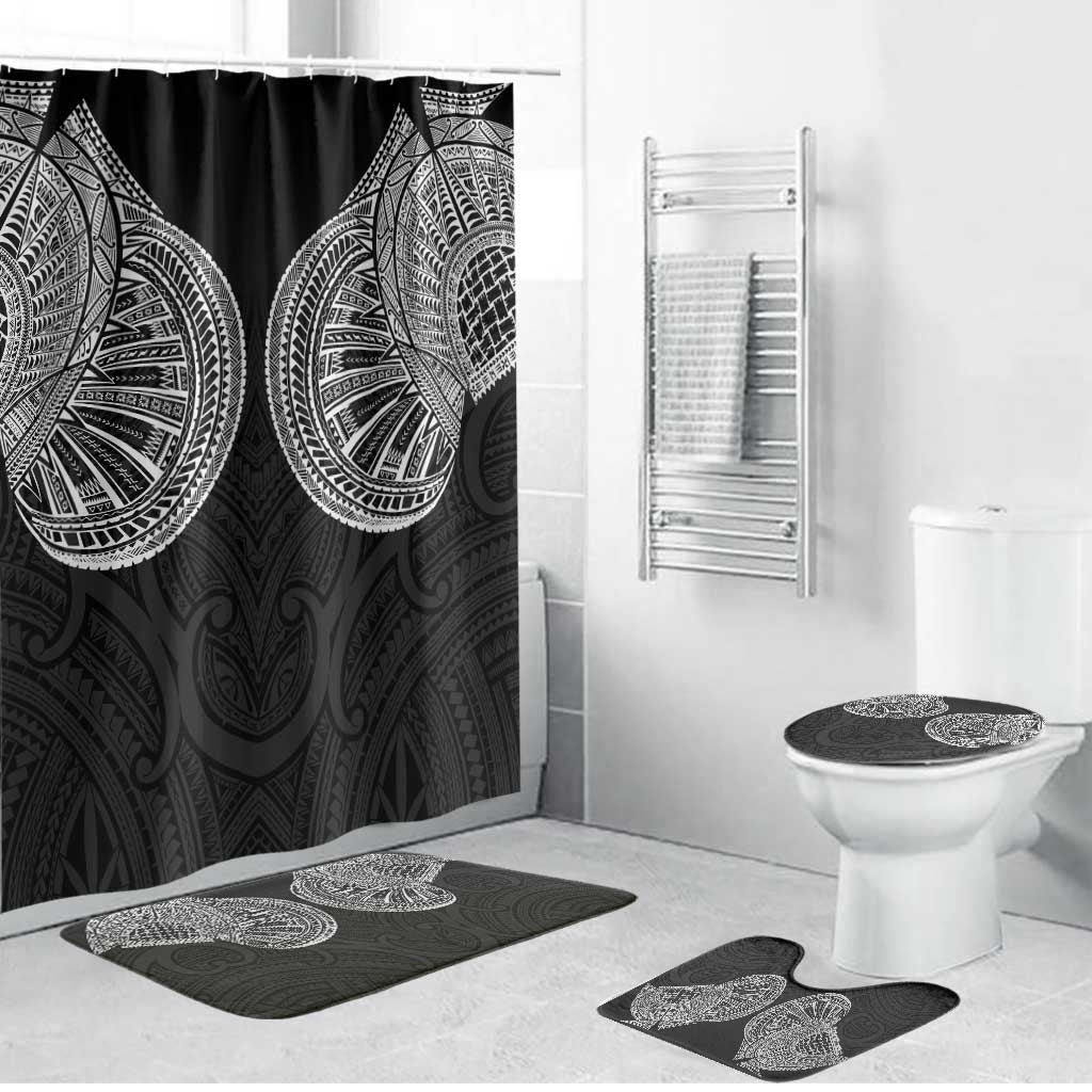 Samoan Traditional Art Tattoos Bathroom Set Tatau Roman Reigns Black Color LT03 Bathroom Set (4 pcs) Black - Polynesian Pride