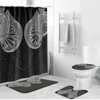 Samoan Traditional Art Tattoos Bathroom Set Tatau Roman Reigns Black Color LT03 Bathroom Set (4 pcs) Black - Polynesian Pride