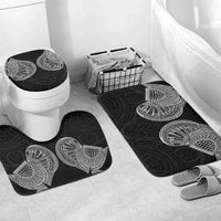 Samoan Traditional Art Tattoos Bathroom Set Tatau Roman Reigns Black Color LT03 Mat Set Only (3 pcs) One Size Black - Polynesian Pride