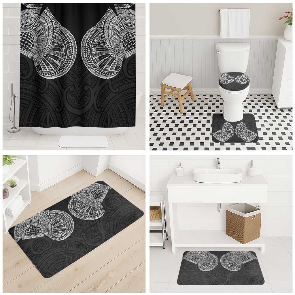 Samoan Traditional Art Tattoos Bathroom Set Tatau Roman Reigns Black Color LT03 - Polynesian Pride