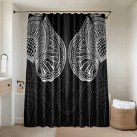Samoan Traditional Art Tattoos Bathroom Set Tatau Roman Reigns Black Color LT03 Shower Curtain Only Black - Polynesian Pride