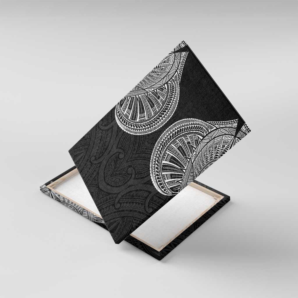 Samoan Traditional Art Tattoos Canvas Wall Art Tatau Roman Reigns Black Color LT03 With Frame Black - Polynesian Pride