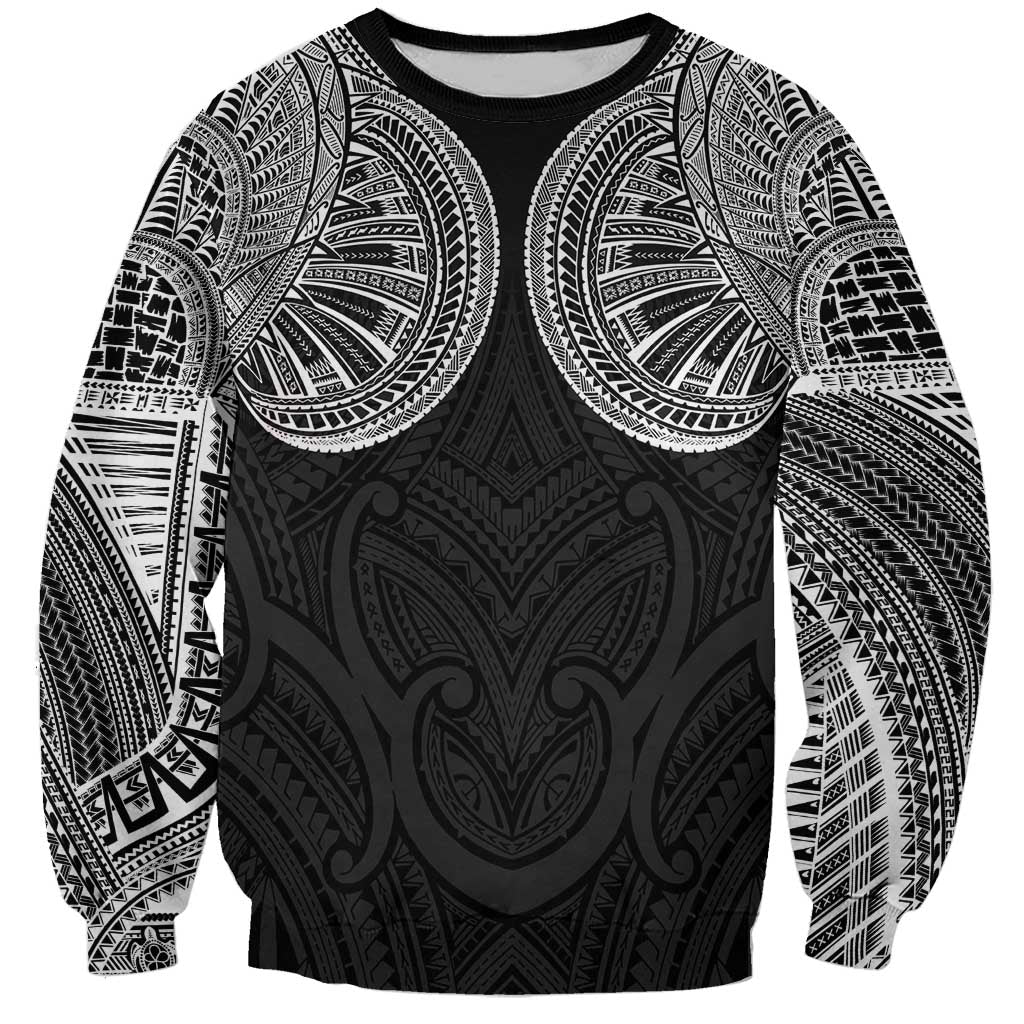 Samoan Traditional Art Tattoos Sweatshirt Tatau Roman Reigns Black Color LT03 Unisex Black - Polynesian Pride