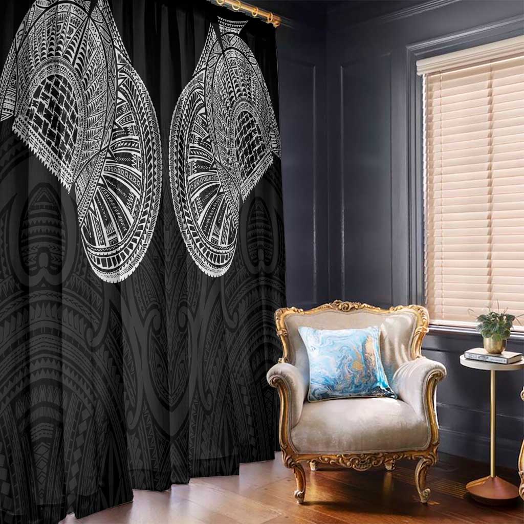 Samoan Traditional Art Tattoos Window Curtain Tatau Roman Reigns Black Color LT03 - Polynesian Pride