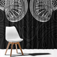 Samoan Traditional Art Tattoos Window Curtain Tatau Roman Reigns Black Color LT03 - Polynesian Pride