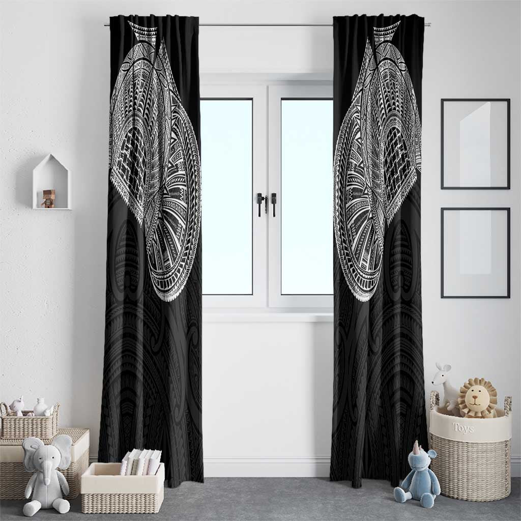 Samoan Traditional Art Tattoos Window Curtain Tatau Roman Reigns Black Color LT03 - Polynesian Pride