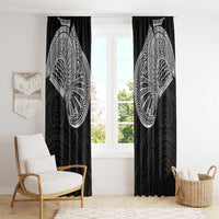 Samoan Traditional Art Tattoos Window Curtain Tatau Roman Reigns Black Color LT03 - Polynesian Pride