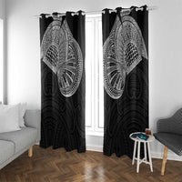 Samoan Traditional Art Tattoos Window Curtain Tatau Roman Reigns Black Color LT03 With Grommets Black - Polynesian Pride