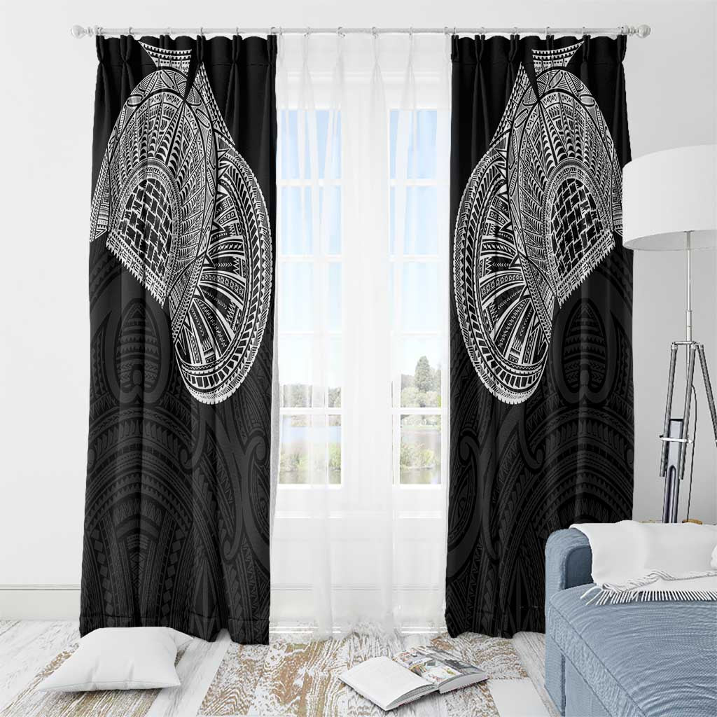 Samoan Traditional Art Tattoos Window Curtain Tatau Roman Reigns Black Color LT03 - Polynesian Pride