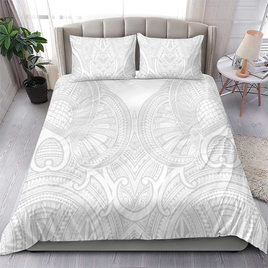 Samoan Traditional Art Tattoos Bedding Set Tatau Roman Reigns White Color LT03 - Polynesian Pride
