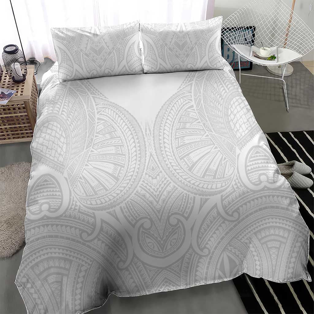 Samoan Traditional Art Tattoos Bedding Set Tatau Roman Reigns White Color LT03 - Polynesian Pride