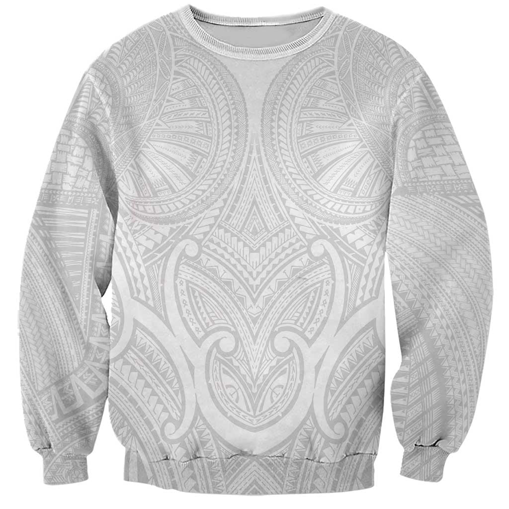 Samoan Traditional Art Tattoos Sweatshirt Tatau Roman Reigns White Color LT03 Unisex White - Polynesian Pride
