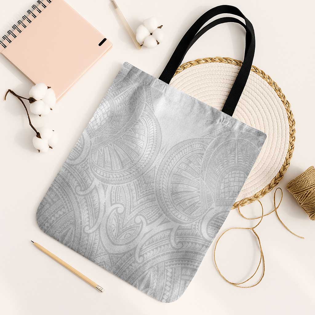 Samoan Traditional Art Tattoos Tote Bag Tatau Roman Reigns White Color LT03 Black Strap One Size White - Polynesian Pride