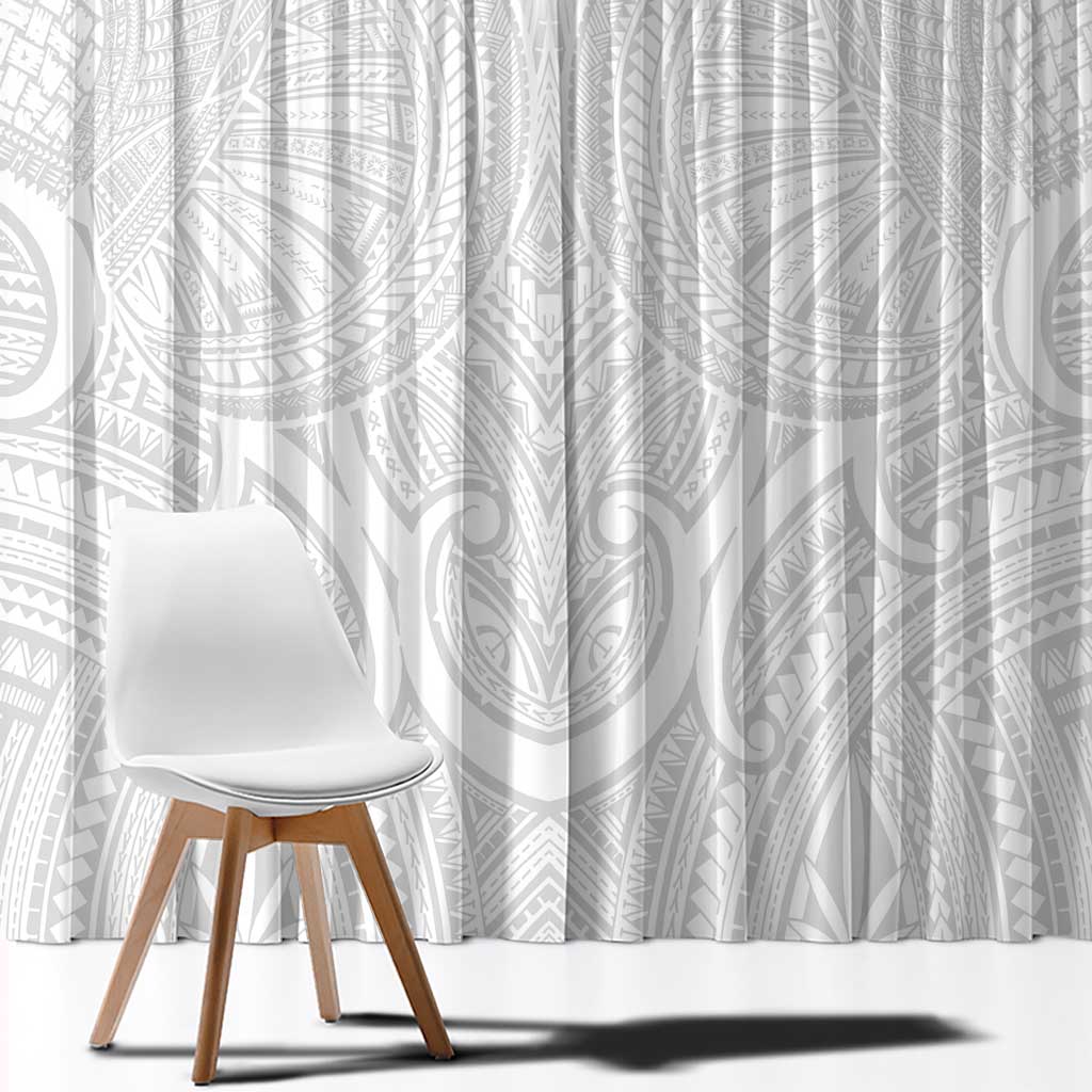 Samoan Traditional Art Tattoos Window Curtain Tatau Roman Reigns White Color LT03 - Polynesian Pride