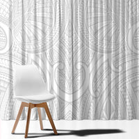 Samoan Traditional Art Tattoos Window Curtain Tatau Roman Reigns White Color LT03 - Polynesian Pride