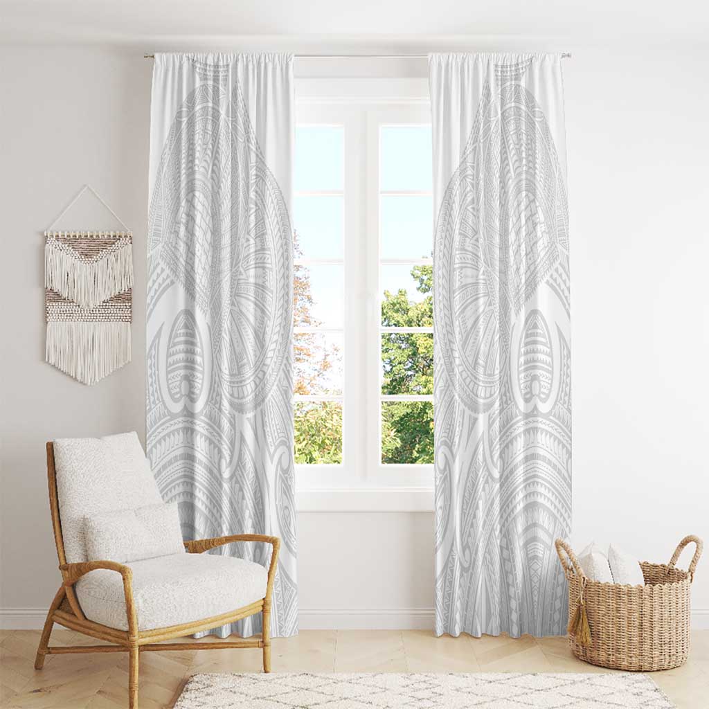 Samoan Traditional Art Tattoos Window Curtain Tatau Roman Reigns White Color LT03 - Polynesian Pride