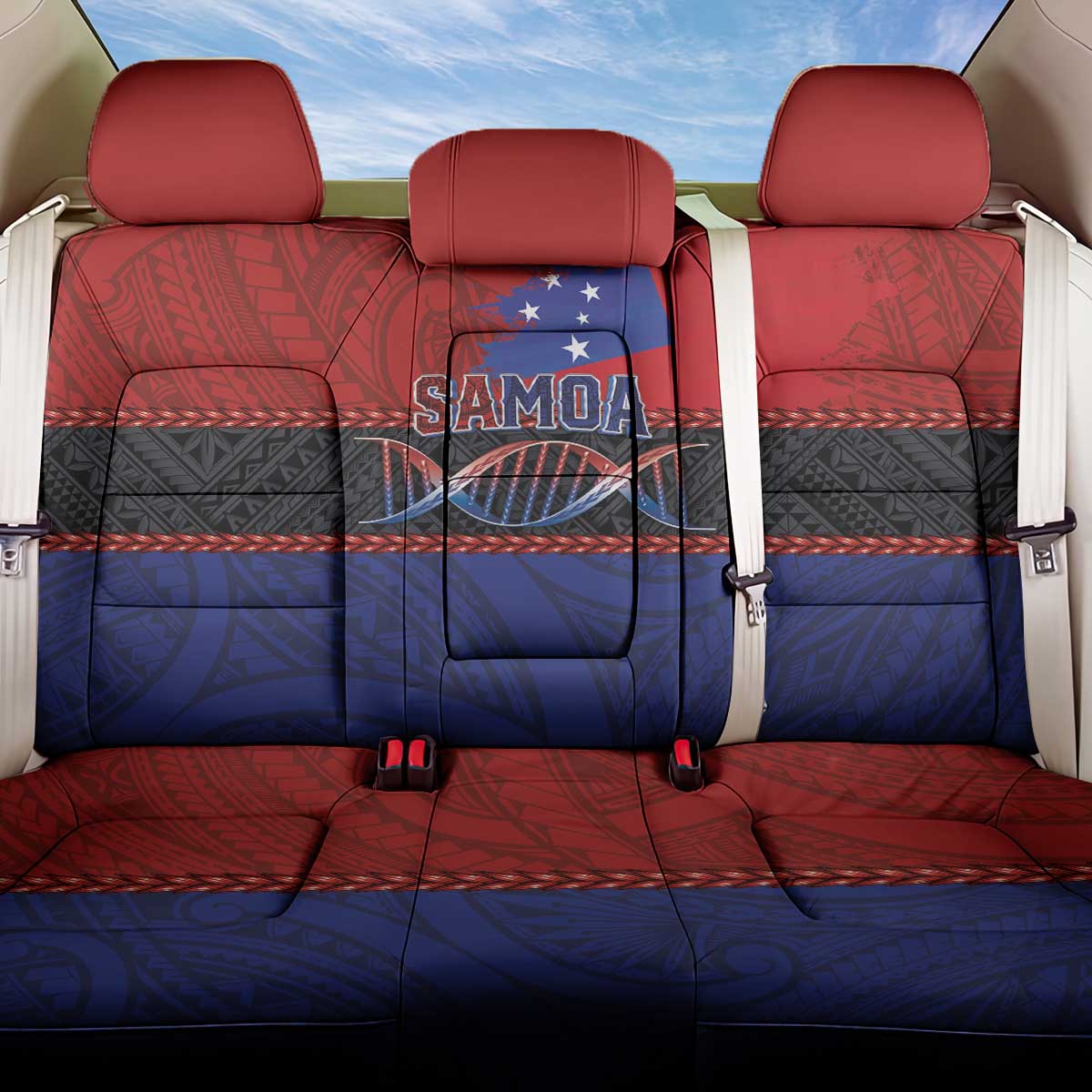 Samoan DNA-Proud of Samoa Back Car Seat Cover Polynesian Patterns LT03 One Size Multicolor - Polynesian Pride