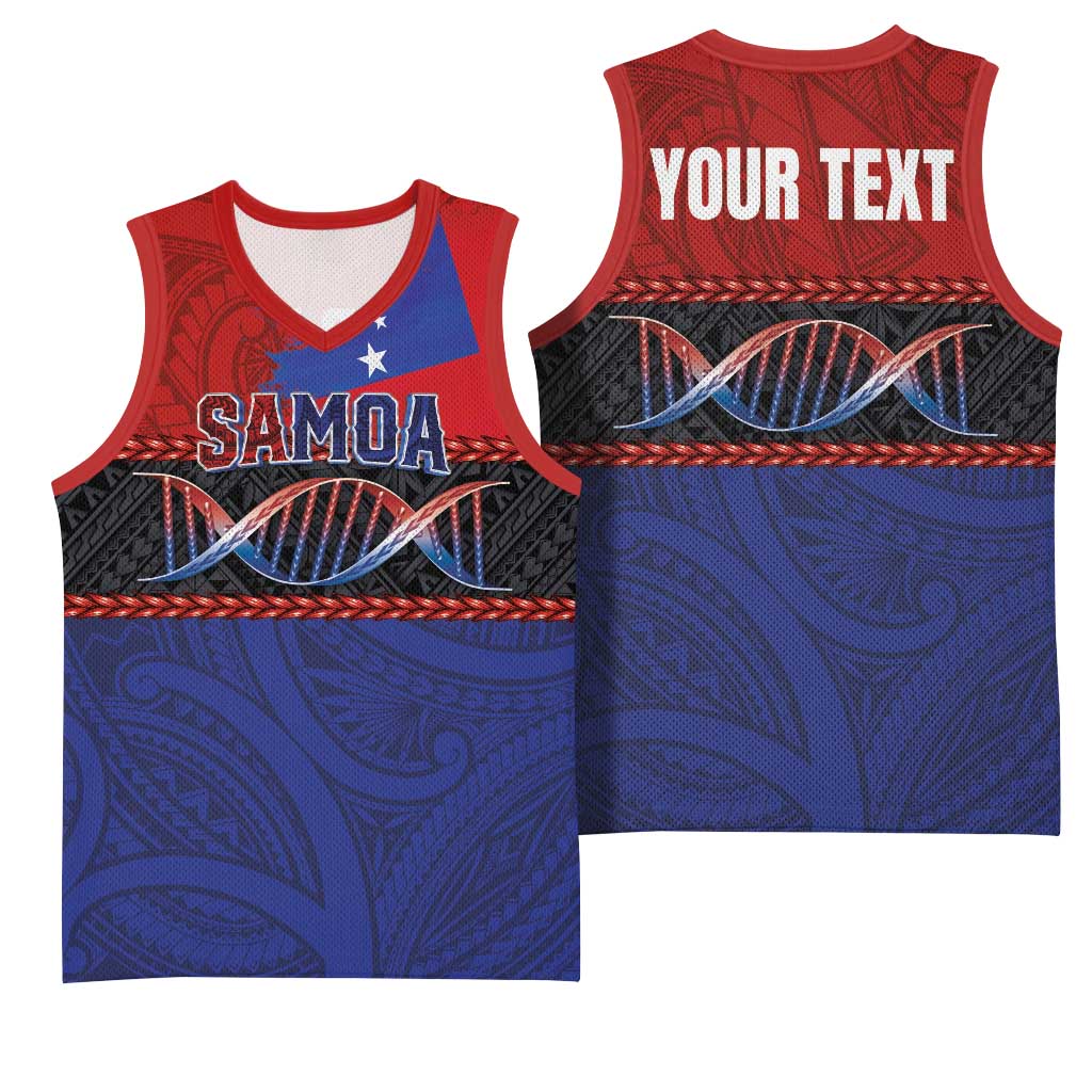 Personalised Samoan DNA-Proud of Samoa Basketball Jersey Polynesian Patterns LT03 - Polynesian Pride