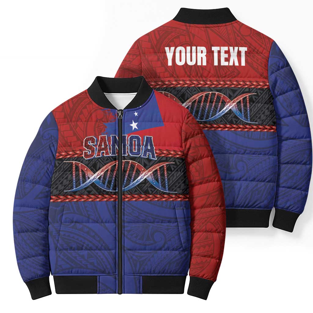 Personalised Samoan DNA-Proud of Samoa Bomber Puffer Jacket Polynesian Patterns LT03 - Polynesian Pride