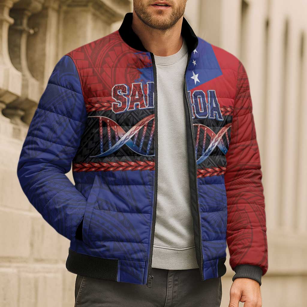 Personalised Samoan DNA-Proud of Samoa Bomber Puffer Jacket Polynesian Patterns LT03 - Polynesian Pride