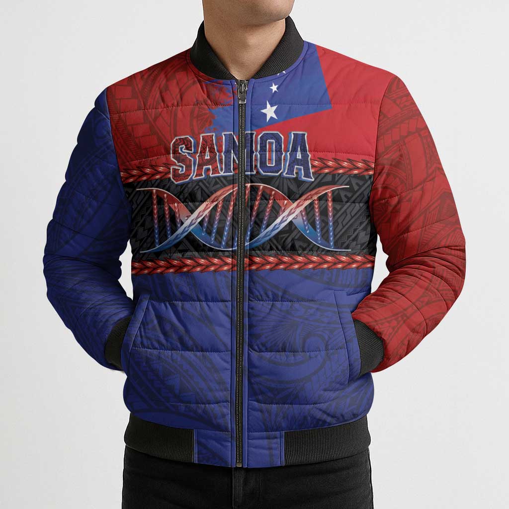 Personalised Samoan DNA-Proud of Samoa Bomber Puffer Jacket Polynesian Patterns LT03 - Polynesian Pride