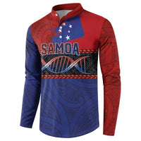 Personalised Samoan DNA-Proud of Samoa Button Sweatshirt Polynesian Patterns LT03 - Polynesian Pride