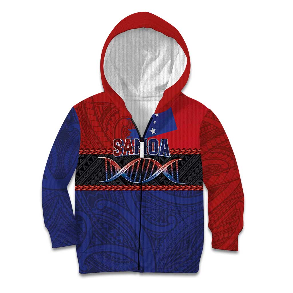 Personalised Samoan DNA-Proud of Samoa Kid Hoodie Polynesian Patterns LT03 Zip Hoodie Multicolor - Polynesian Pride